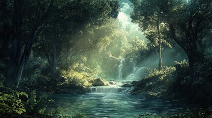 Obraz premium River in the Forest