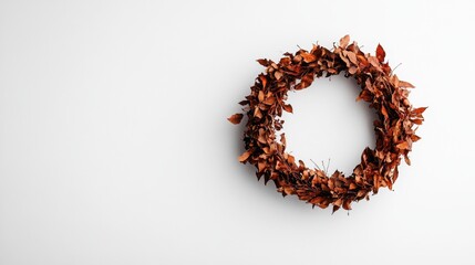 minimalist thanksgiving decor, minimalist thanksgiving decor a dried leaf wreath on a white wall adds a simple touch of modern elegance to the space