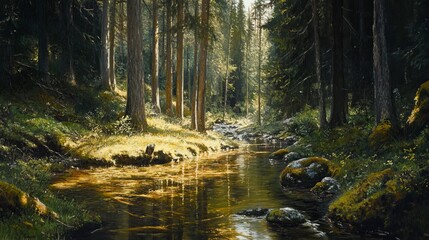 Fototapeta premium River in the Forest