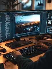 Coder s Digital Mesmerizing Animations on an Ultrawide Canvas