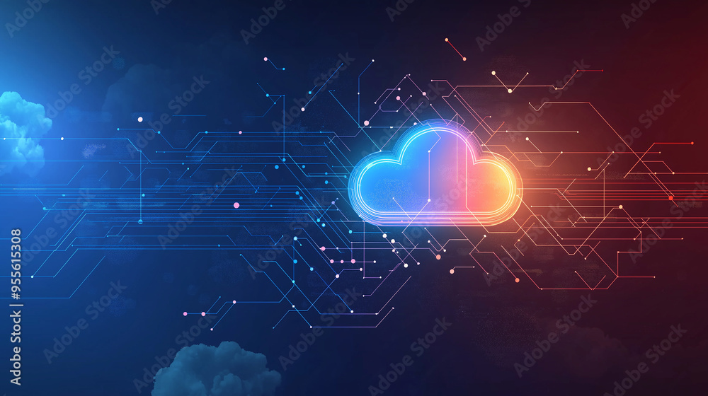 Poster Cloud computing technology with circuit board data transferring through network