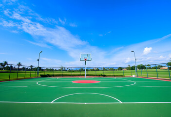 Fototapeta premium Basketball court in a training hall