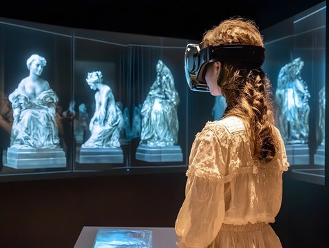 Immersive Mixed Reality of a Futuristic Virtual Museum Exhibit with Lifelike Digital Artworks and