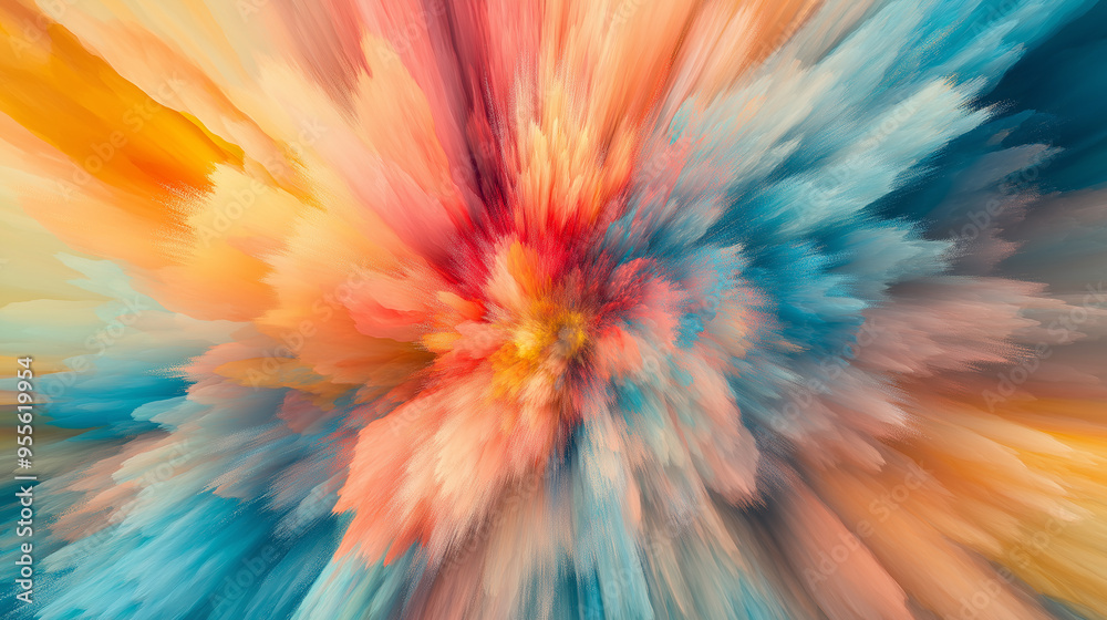 Poster color explosion background showing colorful burst and art