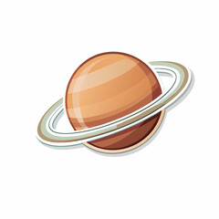 Sticker template with Saturn planet on a isolated white background (7)