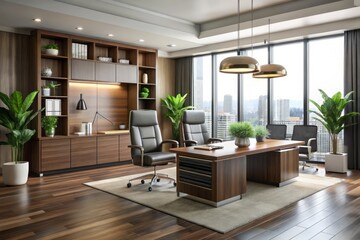 Fototapeta premium High-Quality 3D Office Furniture Models With Realistic Textures And Materials, Perfect For Interior Design Projects And