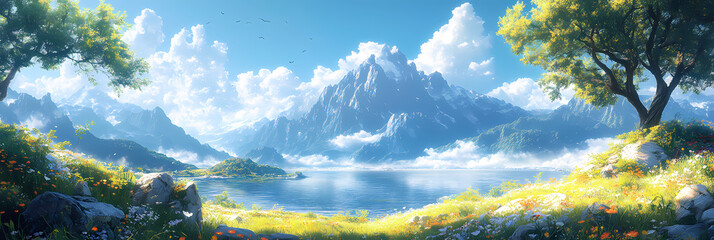 Nature and Sustainability – Beautiful Anime Manga Art with Green Energy