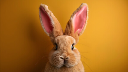 Fototapeta premium Brown Easter Bunny Ears Pastel And Minimalist