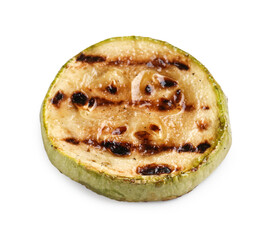 One tasty grilled zucchini slice isolated on white