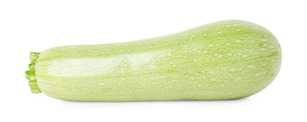 One fresh ripe zucchini isolated on white
