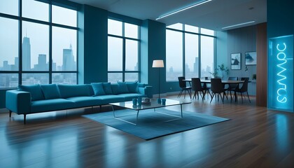 Photo interior modern design room 3d illustration