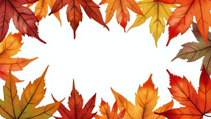 Autumn Leaves Border with Central White Space