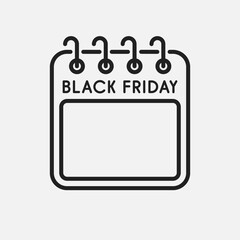 Black Friday - vector icon calendar day, sale