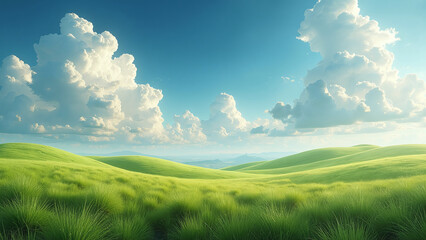 Obraz premium Idyllic Landscape of Rolling Green Hills