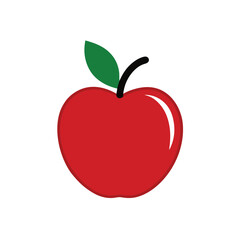 Apple icon, vector silhouette illustration clipart, isolated white background 