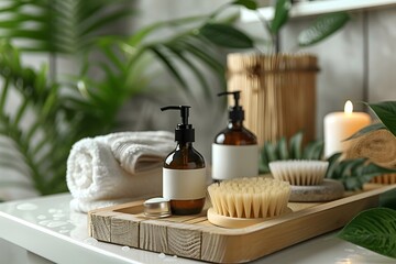 Tranquil Spa Setup with Natural Elements and Relaxation Essentials