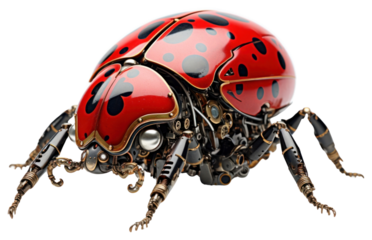 PNG Cyborg ladybug animal insect white background.
