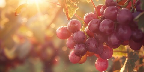 Fototapeta premium Grape basking in sunlight ripe with sweetness each luscious fruit celebrating nature s abundance
