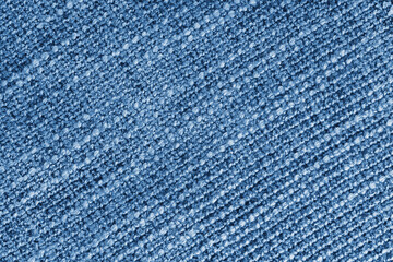 Jacquard diagonal woven coarse weave texture upholstery blue fabric background