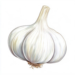 3d Illustration Of Garlic, Isolated On White.
