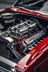 Fototapeta premium High performance muscle cars and racing vehicles with turbochargers and superchargers