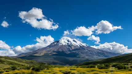 Fototapeta premium Brown And White Mountain Under White Clouds During
