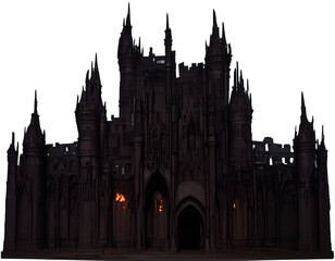 Obraz premium Dark hell gate in fire. isolated transparent background