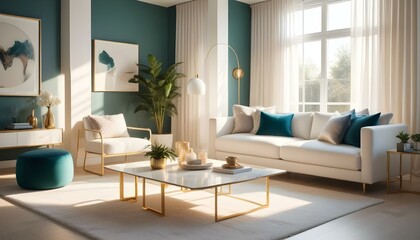 Fototapeta premium Photo interior modern design room 3d illustration