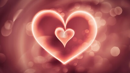 Light red heart bokeh background abstract