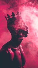 Fototapeta premium a man with a crown on his head.