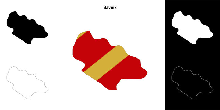 Savnik municipality outline map set