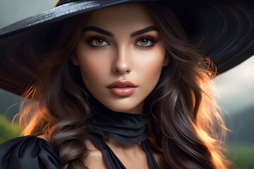 Close Up Face of A Beautiful Witch