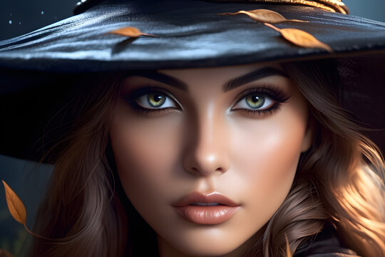 Close Up Face of A Beautiful Witch