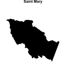 Saint Mary parish blank outline map