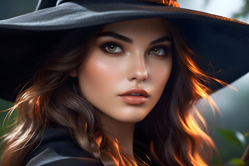 Close Up Face of A Beautiful Witch