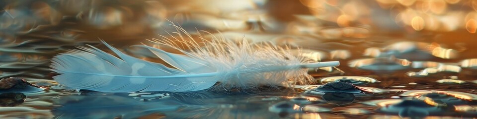 Fototapeta premium feather on water.