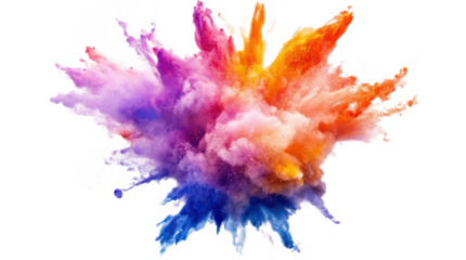 Color explosive isolated 3d mockup without background using for all purpose.