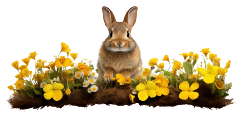 PNG Dwarf rabbit flower rodent animal.