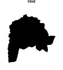 Irbid governorate blank outline map