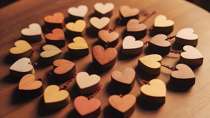 Little wooden hearts