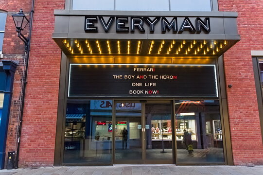 entrance to the Everyman cinema in Lincoln. Lincolnshire, UK. January 11, 2024 
