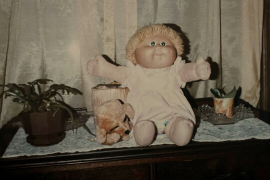Somerville, New Jersey - Circa 1985: An original Cabbage Patch Doll is seen. Image is a scanned photograph and may have defects.