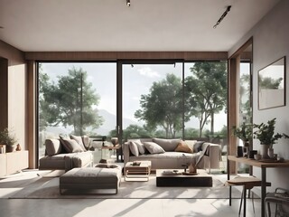 modern living room with furniture