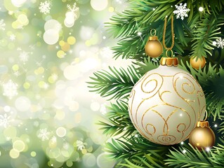 Christmas wallpaper background with decorative xmas ball