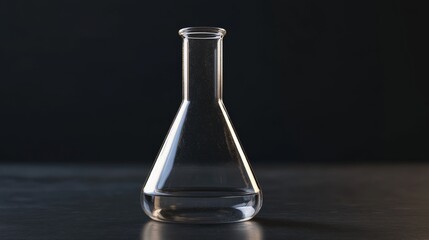 Blank chemistry flask glass. Chemistry lab glassware