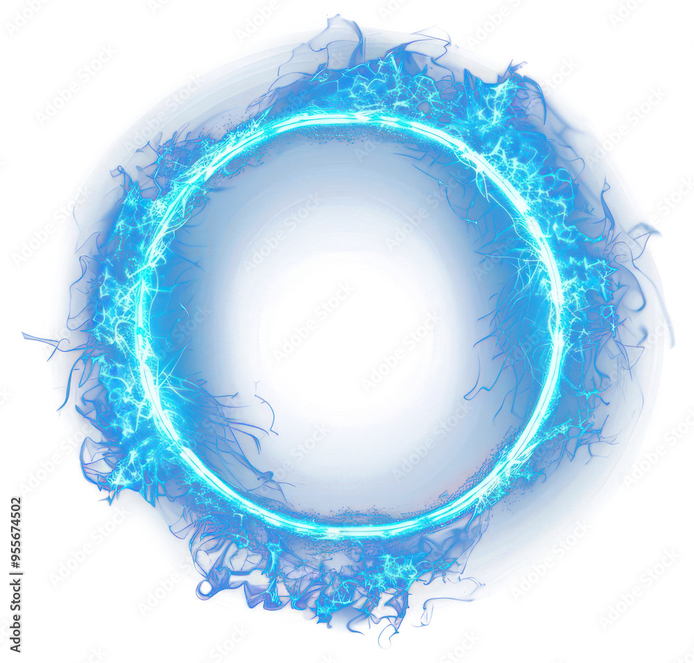 Wall mural png glowing blue energy ring illustration