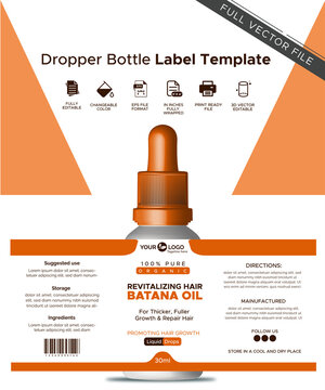 Batana oil ed bottle label template