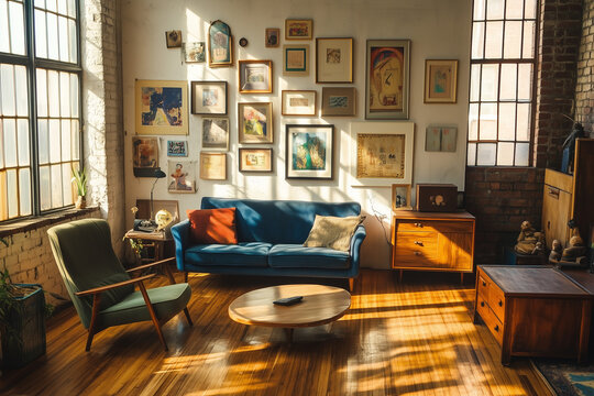 Eclectic Living Room in an Artist's Flat: Mismatched Elegance