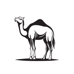 Fototapeta premium camel in cartoon, doodle style . Image for t-shirt, web, mobile apps and ui. Isolated 2d vector illustration in logo, icon, sketch style, Eps 10, black and white. AI Generative