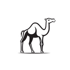 camel in cartoon, doodle style . Image for t-shirt, web, mobile apps and ui. Isolated 2d vector illustration in logo, icon, sketch style, Eps 10, black and white. AI Generative